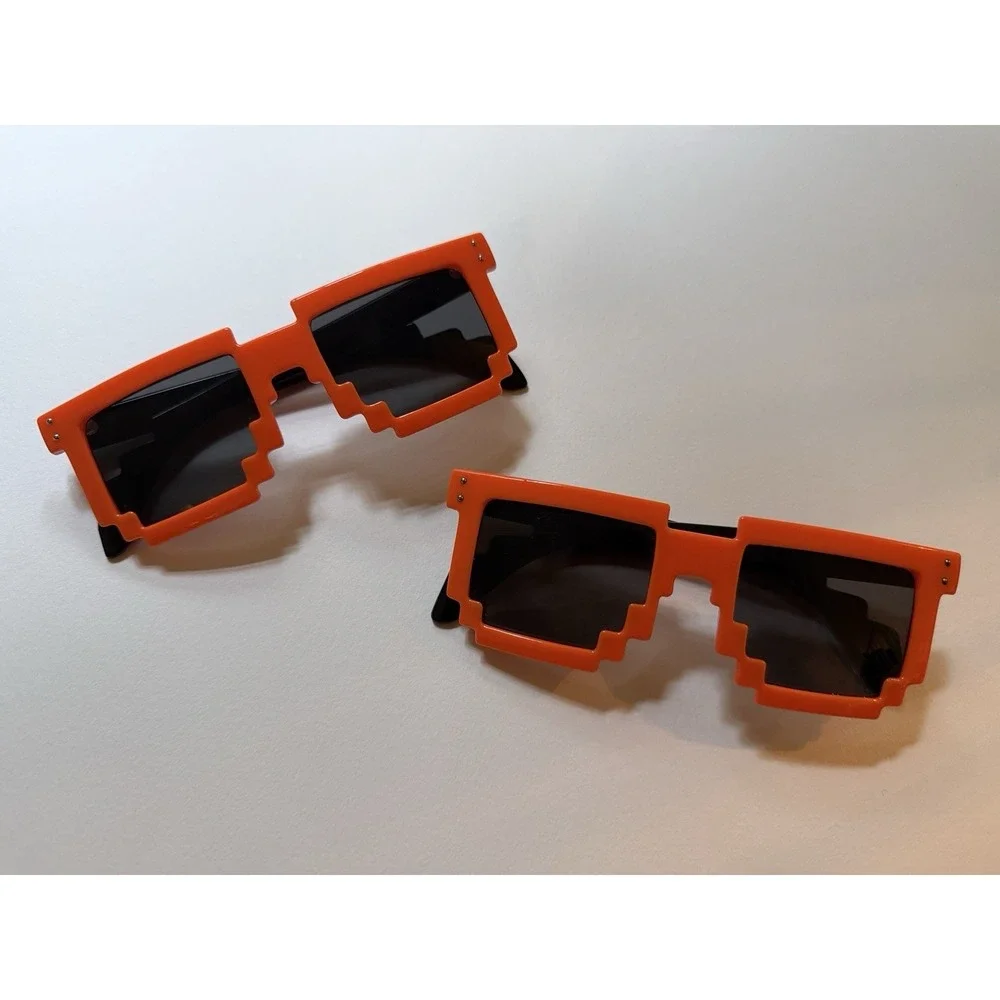 8 BIT Pixel Retro Sunglasses Pixelated Video game Party Glasses Lot Of 2